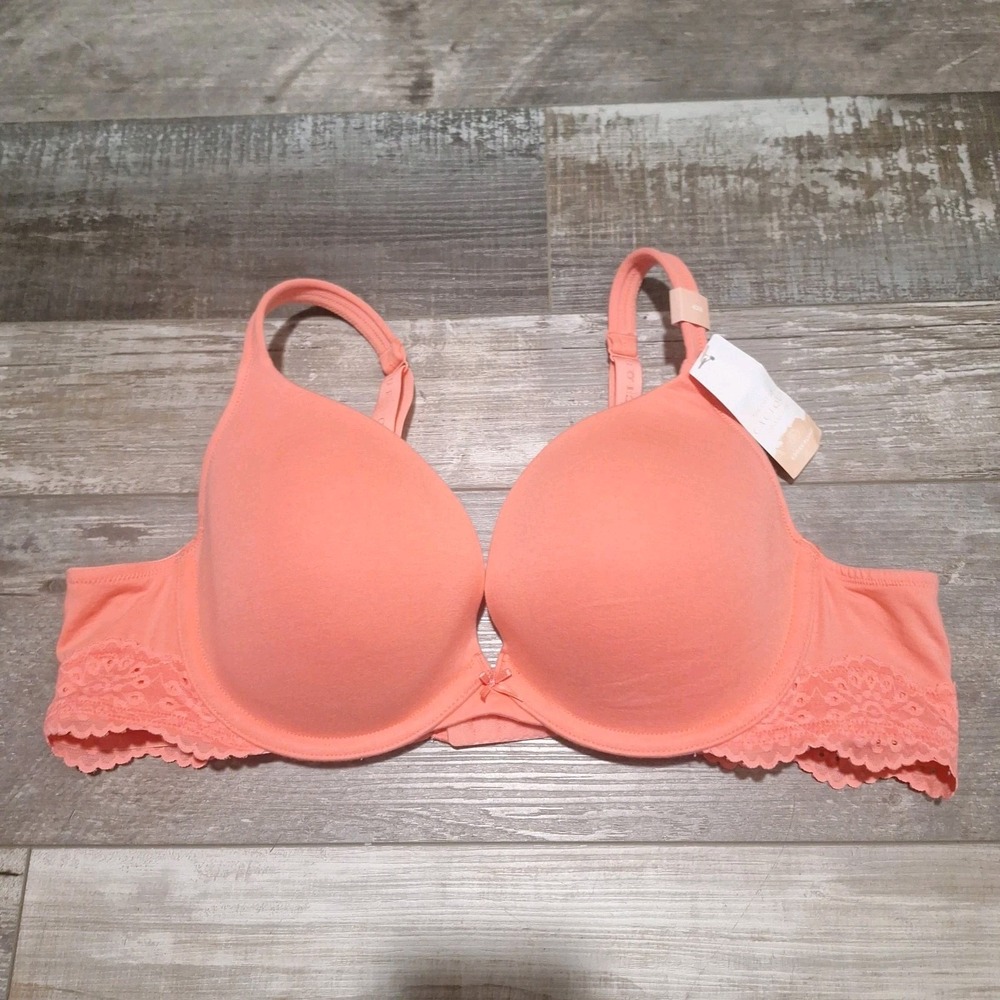 Cacique Size 42B Boost Plunge Underwire Peach Pink